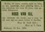 Rij van Hugo 1865-1893 (rouwadvertentie) 1.jpg